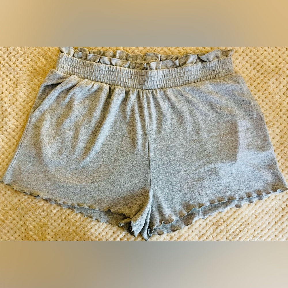 Women’s “Colsie” High Waist Gray Ruffle Pajama Shorts